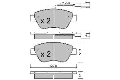 BPFI-1019 AISIN Комплект тормозных колодок, дисковый тормоз